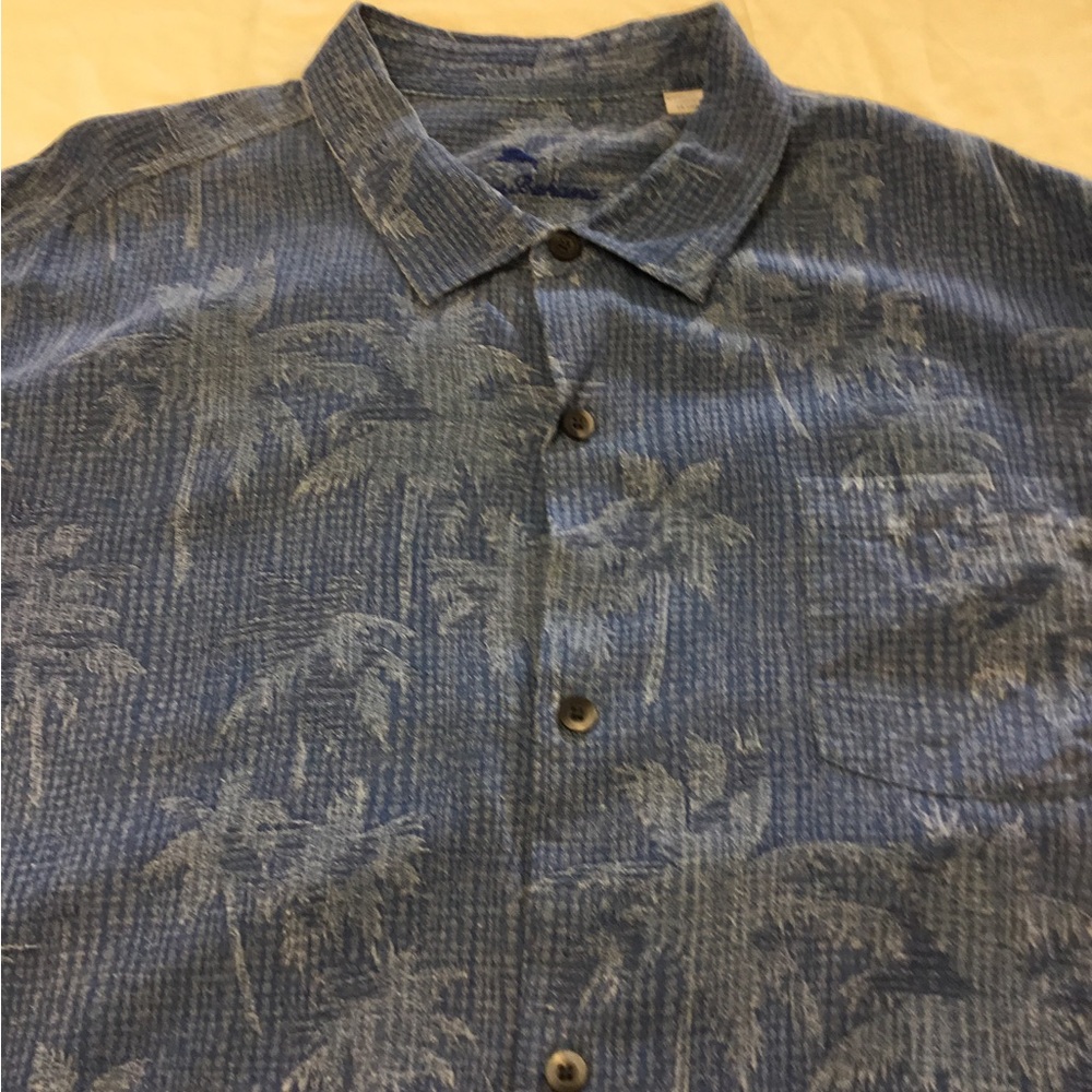 XXL Tommy Bahama 100% Silk Blue Men's Casual Shirt